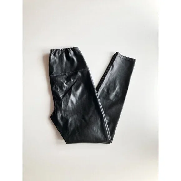Aritzia WILFRED FREE Daria Black Vegan Leather High Rise Ankle Leggings, Size S - Picture 1 of 14